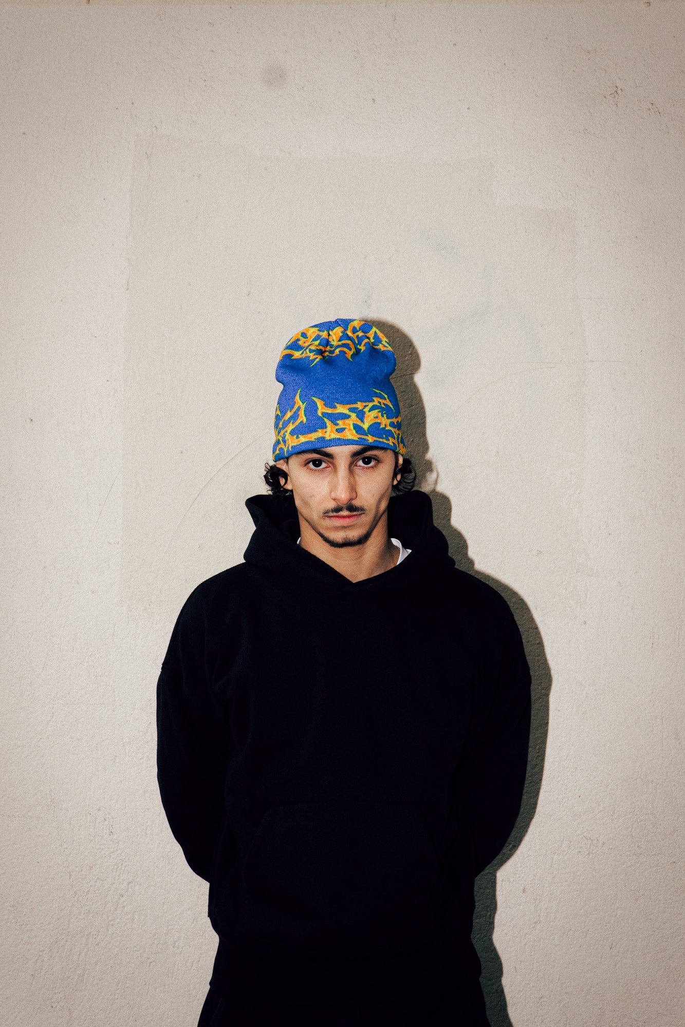 BLUE ORNAMENTS BEANIE
