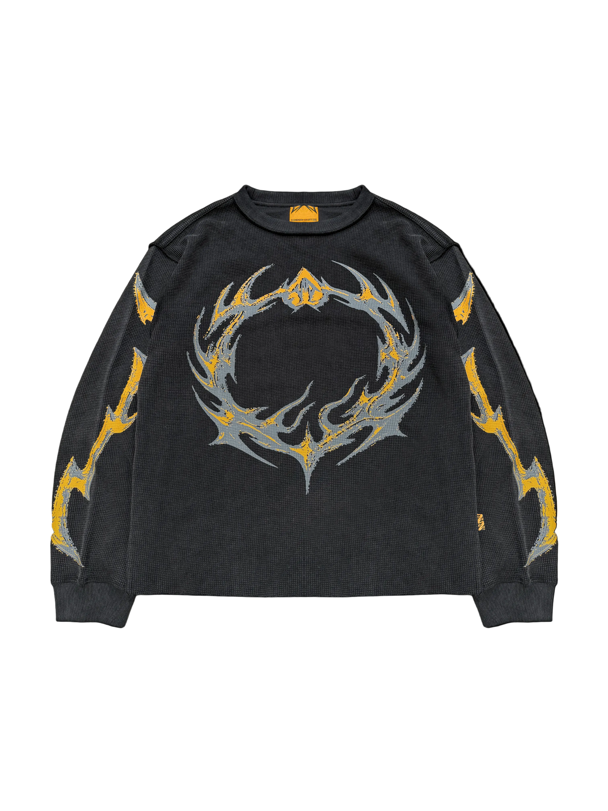 ORNAMENTS WAFFLE BLACK - Long Sleeve SIDE ARTS (1)