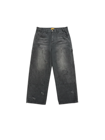 VINTAGE BLACK DOUBLE KNEE - Pants SIDE ARTS