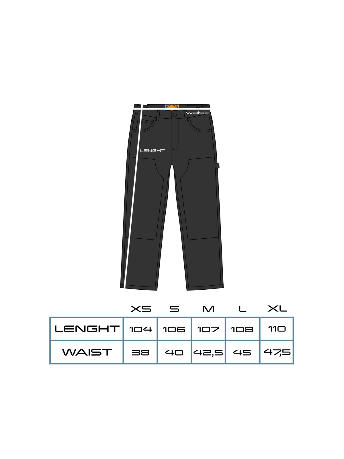 Tailles & coupe — SELVEDGE BLACK DOUBLE KNEE DENIM