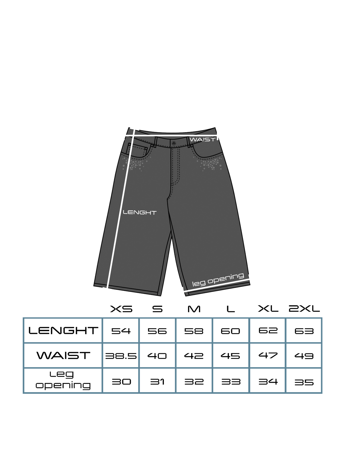 Tailles & coupe — VINTAGE BLACK ORNAMENTS SHORT