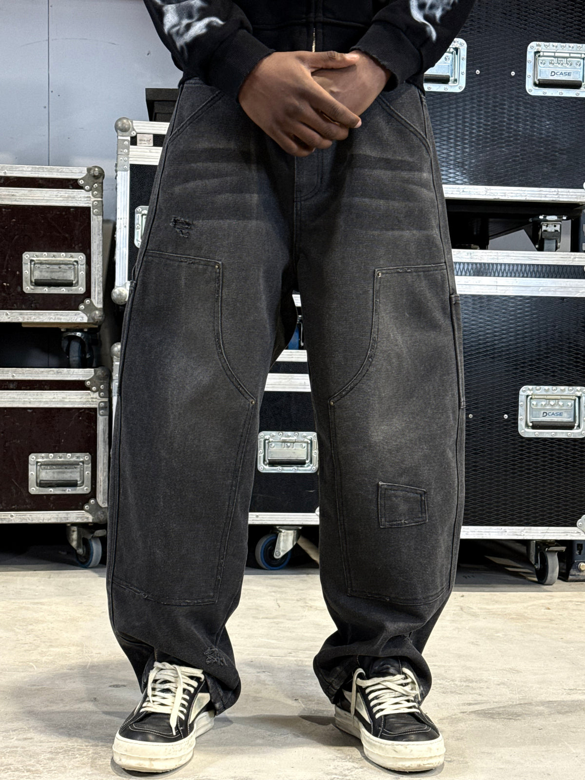 VINTAGE BLACK DOUBLE KNEE - Pants SIDE ARTS (3)