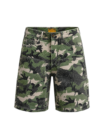 Short camouflage NEEDLEPUNCH SIDE ARTS, coton 14 oz double knee - Shorts SIDE ARTS