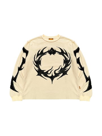 ORNAMENTS WAFFLE CREAM - Long Sleeve SIDE ARTS