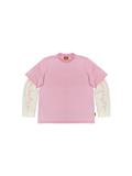 T-shirt superposé rose délavé