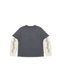 T-SHIRT LAVÉ GRIS MULTICOUCHE
