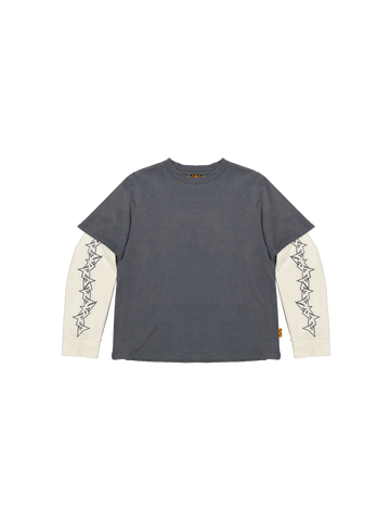 GEWASCHENES GRAUES LAYER TEE - T-Shirt SIDE ARTS