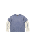 BLAU GEWASCHENES LAYER T-SHIRT