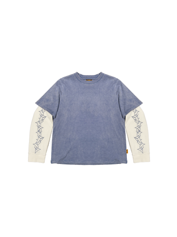 WASHED BLUE LAYER TEE - T-Shirt SIDE ARTS