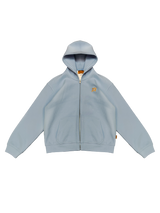 ICE BLUE HEAVY WAFFLE ZIP HOODIE