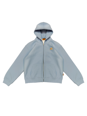 ICE BLUE HEAVY WAFFLE ZIP-HOODIE - Kapuzenjacke mit Reißverschluss SIDE ARTS