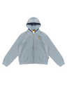 ICE BLUE HEAVY WAFFLE ZIP HOODIE