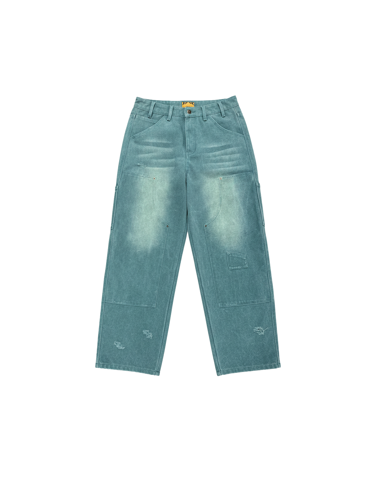 VINTAGE GRÜN DOPPELTES KNIE - Hose SIDE ARTS (1)