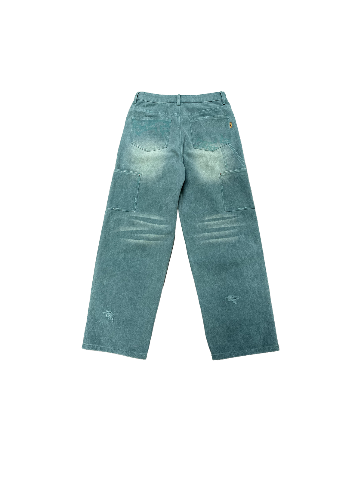 VINTAGE GRÜN DOPPELTES KNIE - Hose SIDE ARTS (2)