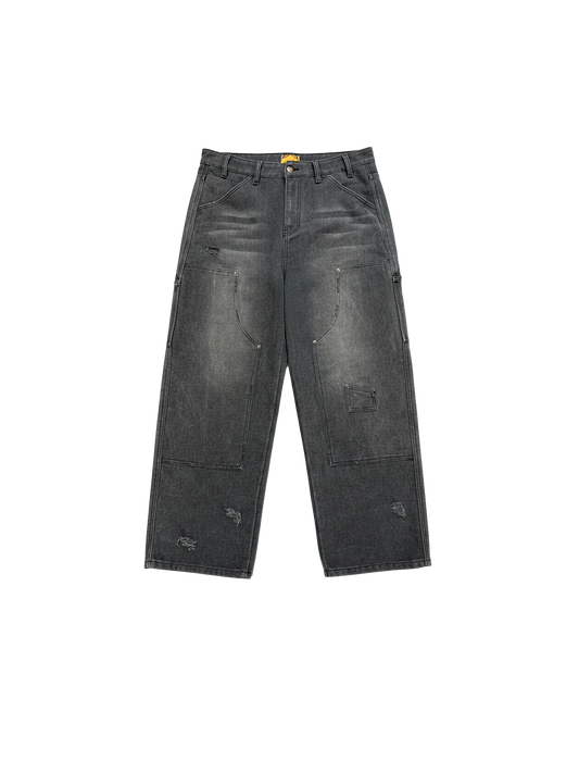 VINTAGE BLACK DOUBLE KNEE