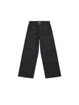 SELVEDGE BLACK DOUBLE KNEE DENIM