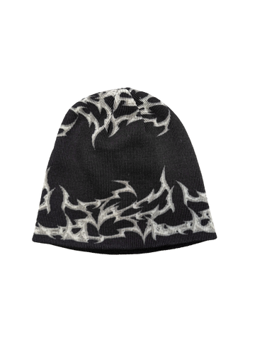 BLACK GREY ORNAMENTS BEANIE - Beanie SIDE ARTS