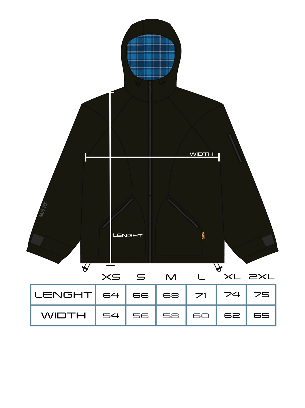 Größen & Passform — SCHWARZE KAROJACKE