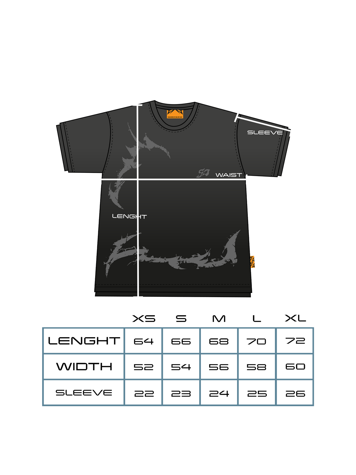 Sizing & fit — DOUBLE ORNAMENT TEE