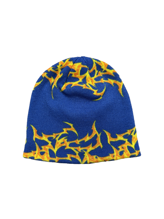 BLUE ORNAMENTS BEANIE