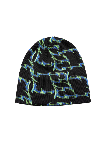SCHWARZ BLAU ORNAMENTE MÜTZE - Mütze SIDE ARTS